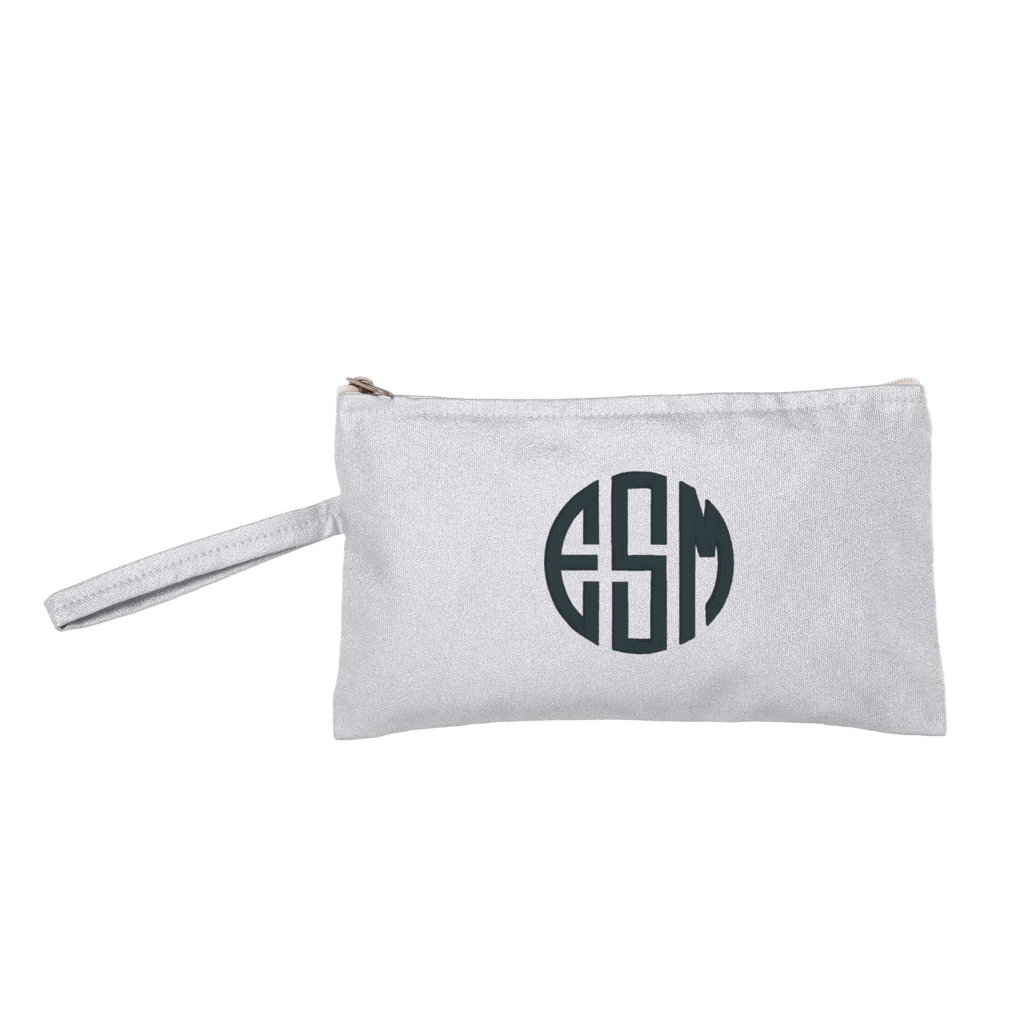 Silver Metallic Canvas Clutch