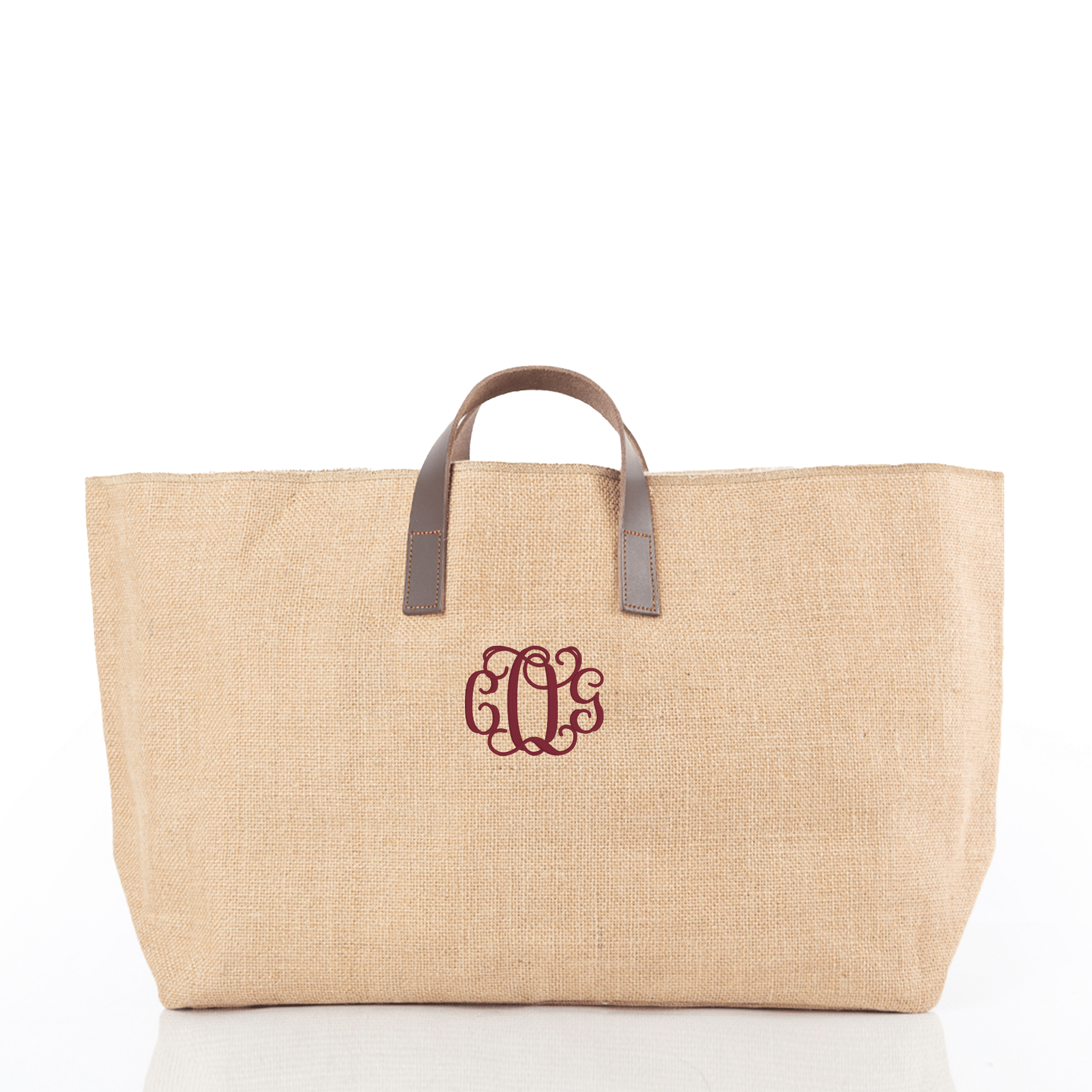 Natural Fiber and Leather Tote Bag