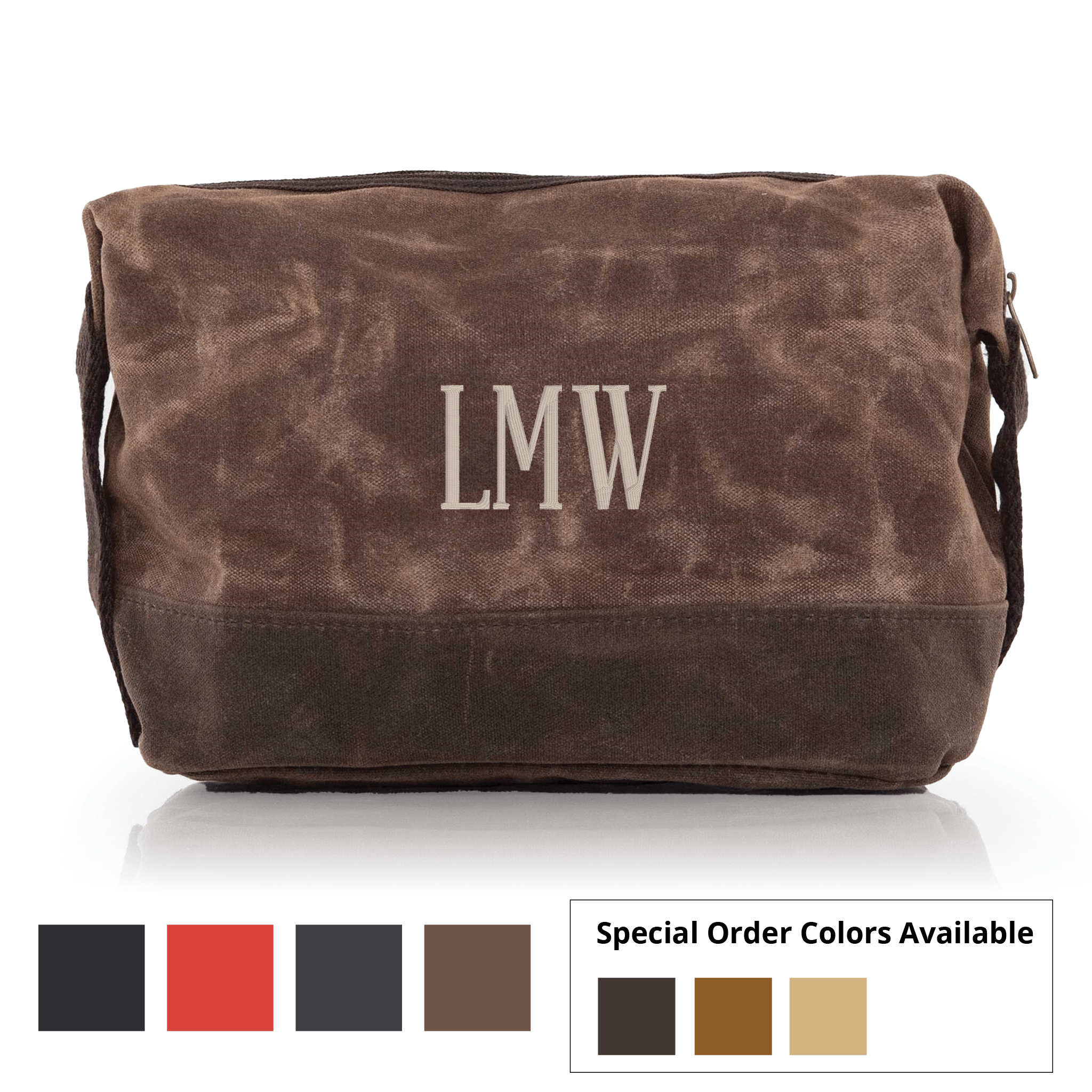 Waxed Top Zip Canvas Dopp Kit