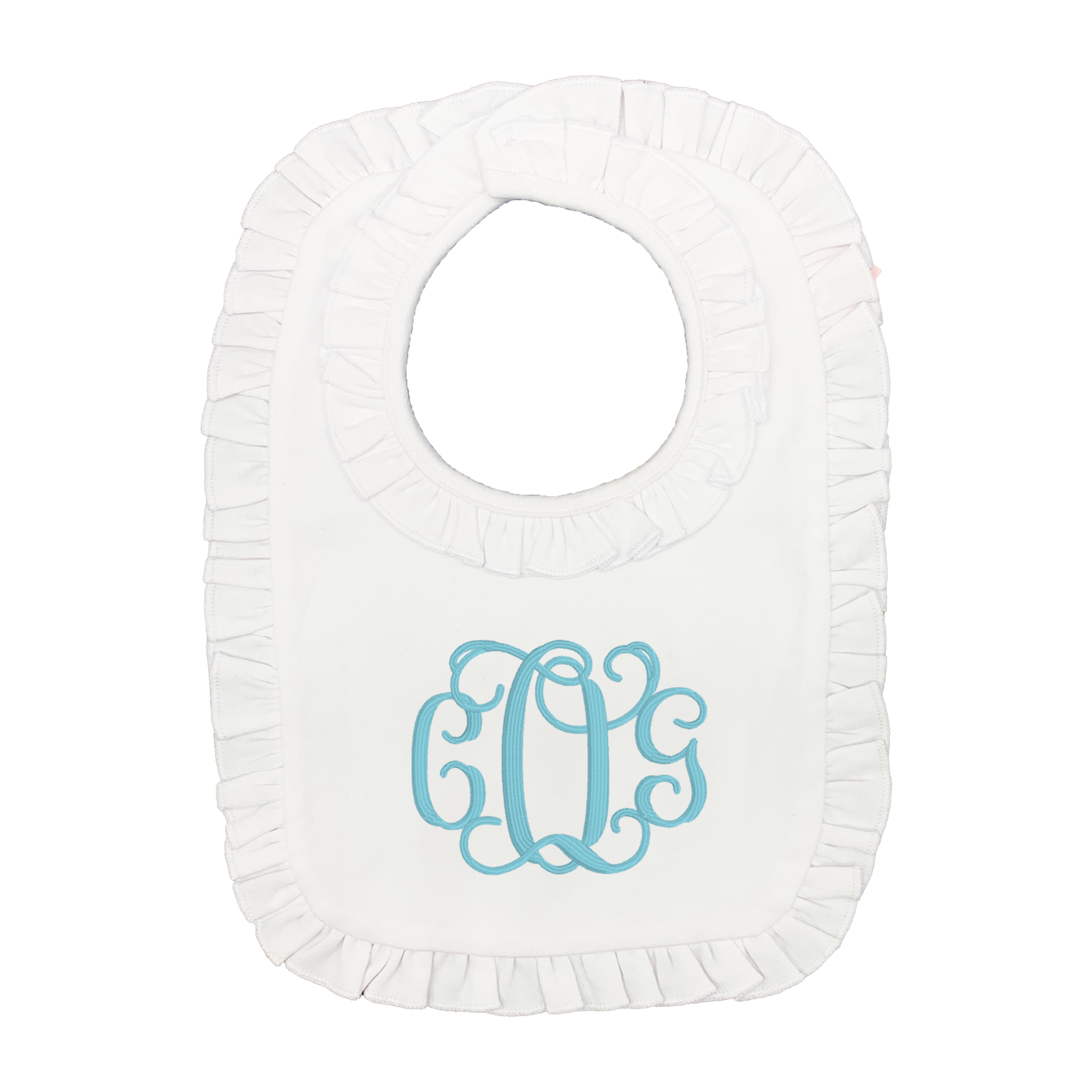 White Soft Cotton Ruffle Bib