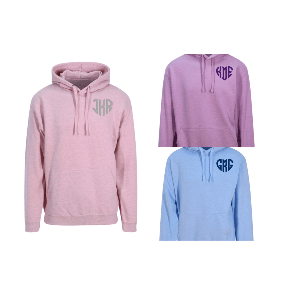 Monogrammed zip up discount hoodies