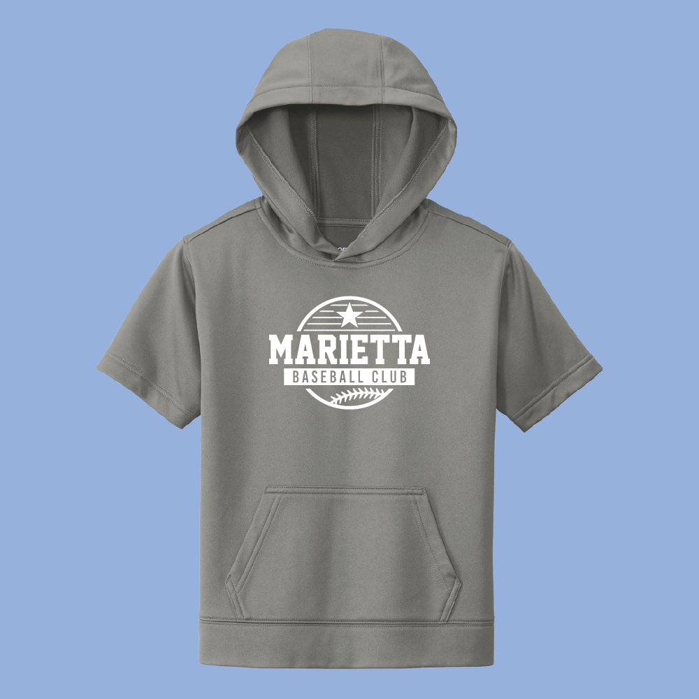 Sport-Tek® Youth Sport-Wick® Fleece Short Sleeve Hooded Pullover. YST251