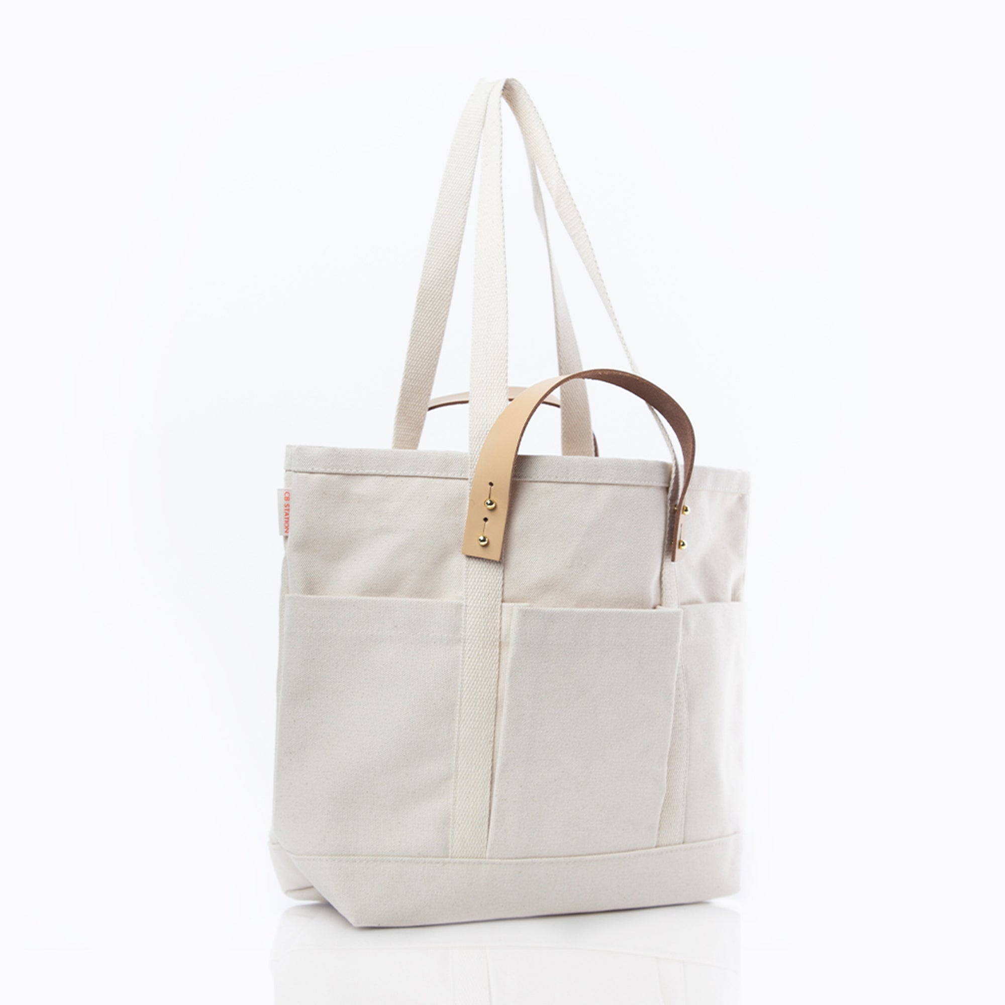 Leather-Handled Tote Bag