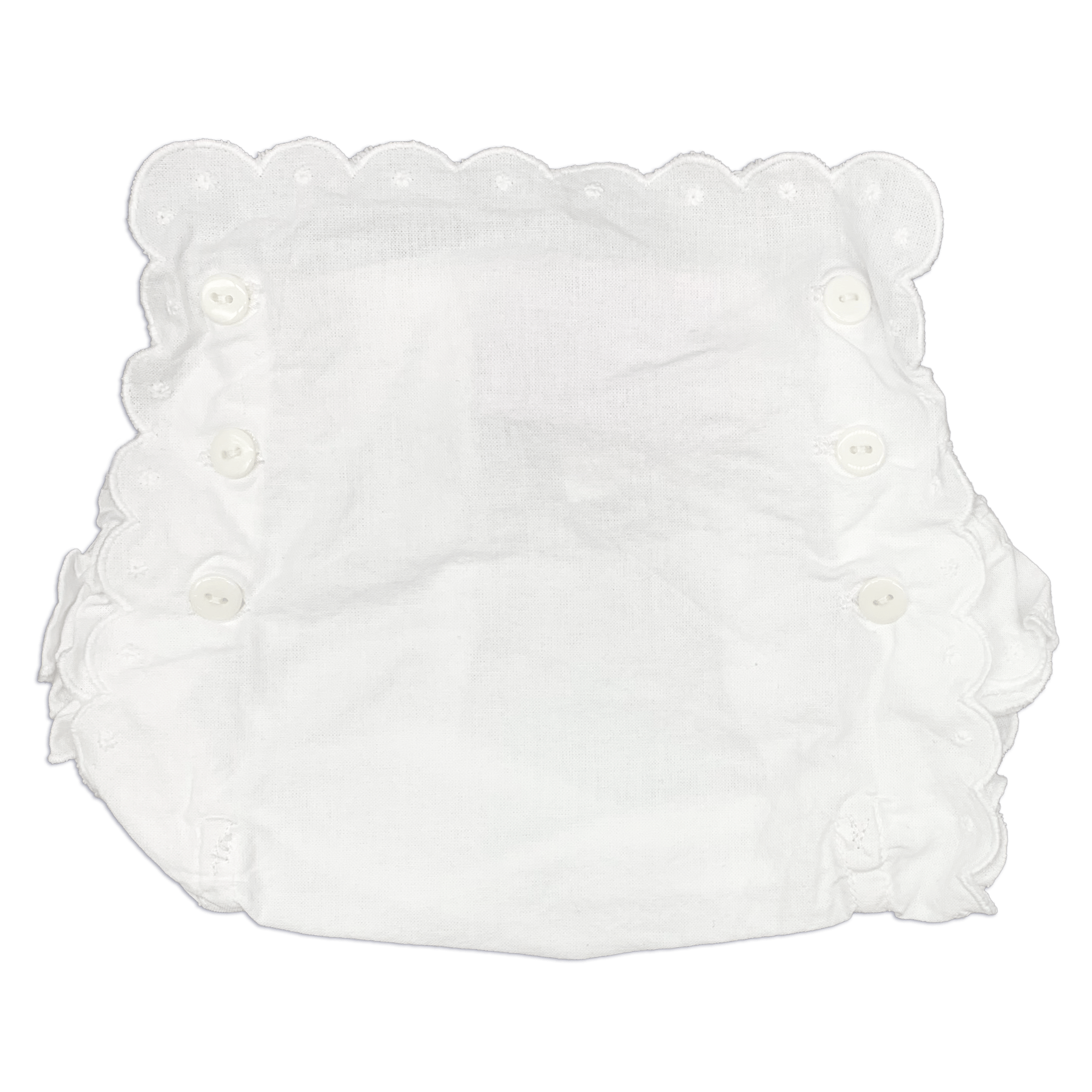 Scalloped Edge Button Front Diaper Cover