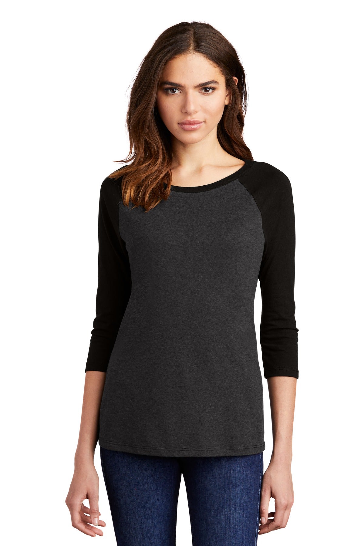 District ®  Women's Perfect Tri ®  3/4-Sleeve Raglan. DM136L