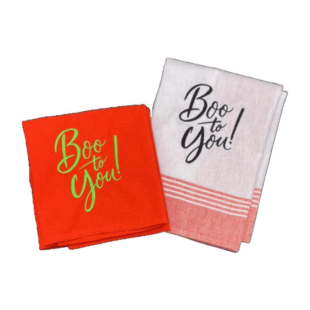 Embroidered Hand Towels - "Boo To You"