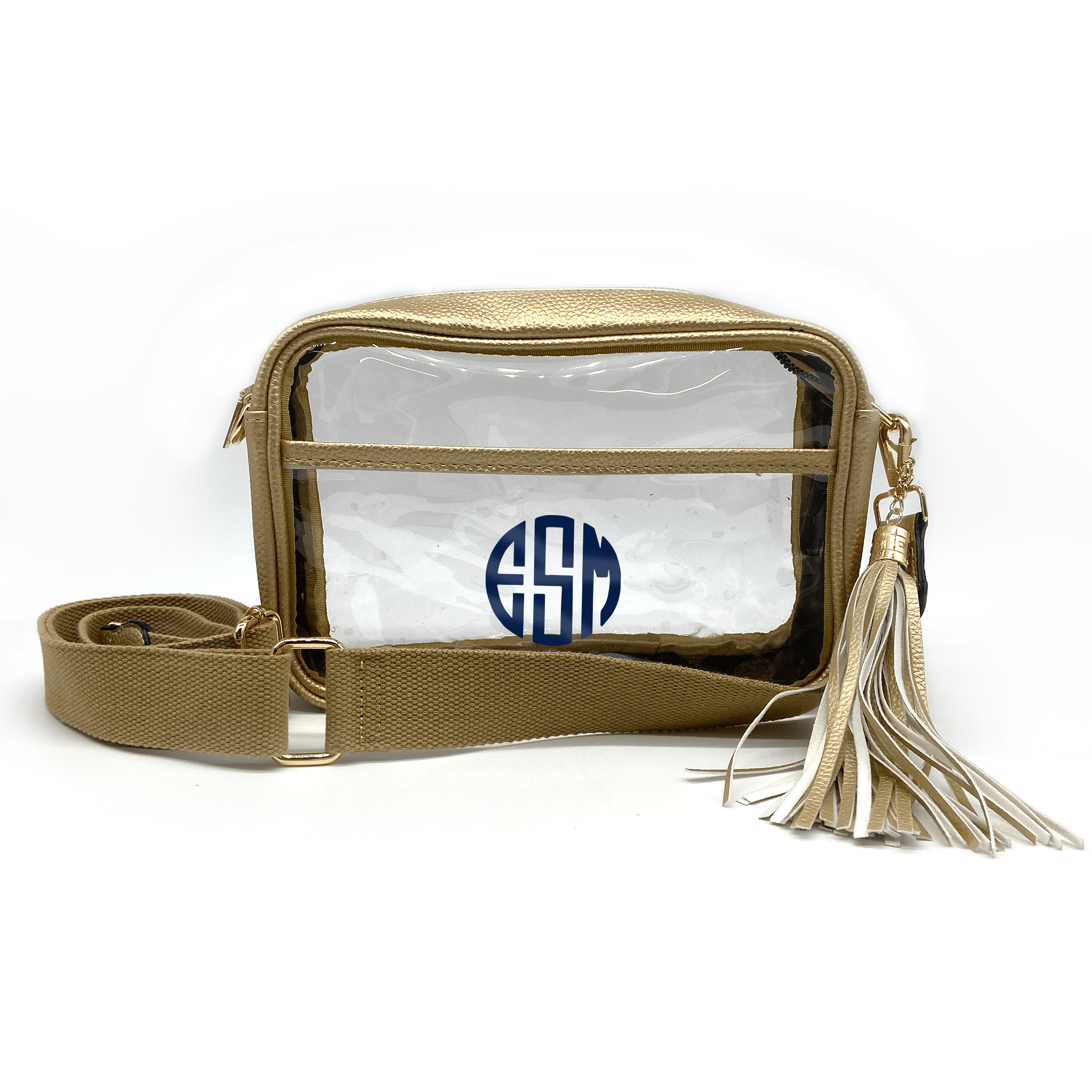 Gold Clear Stadium Purse with Tassel