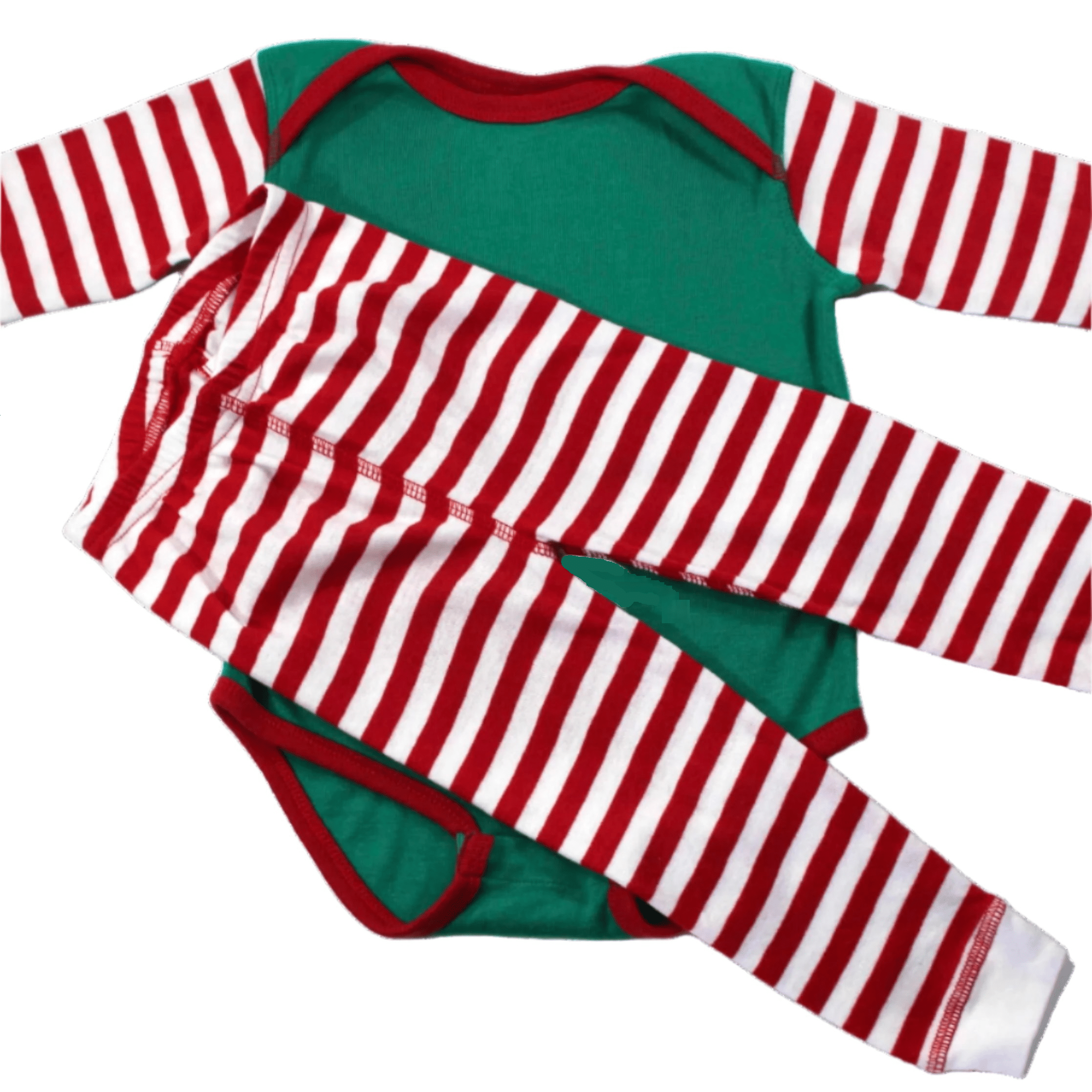 Monogram Baby Pajamas - Customizable Green, Red, & White Onesie Jammies