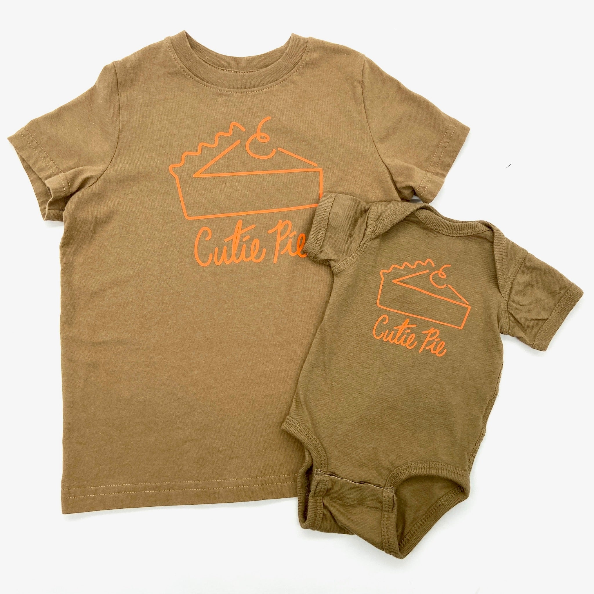 Kids' Coyote Brown Graphic Onesie or T-Shirt with Cutie Pie