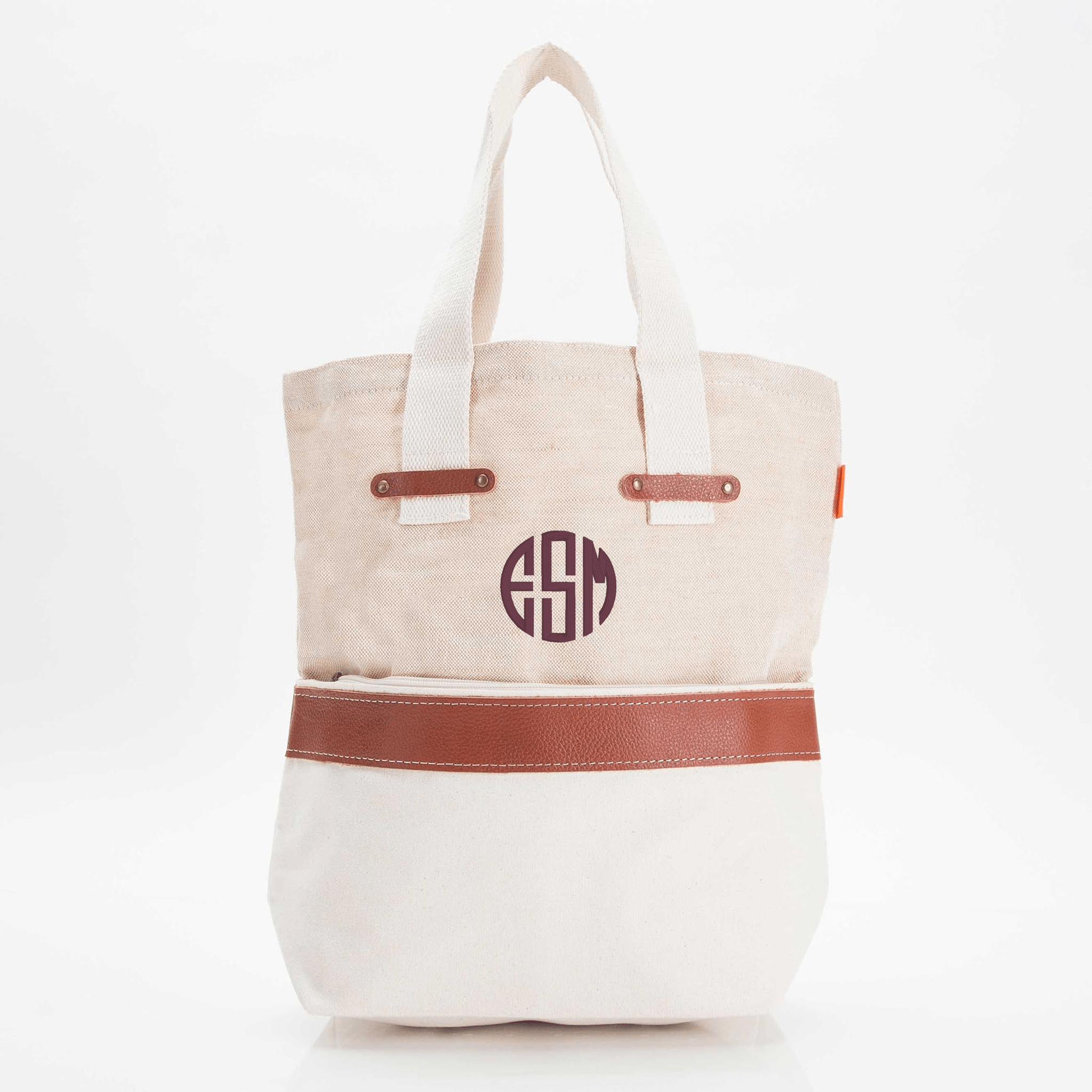 Jute and Canvas Tote Bag