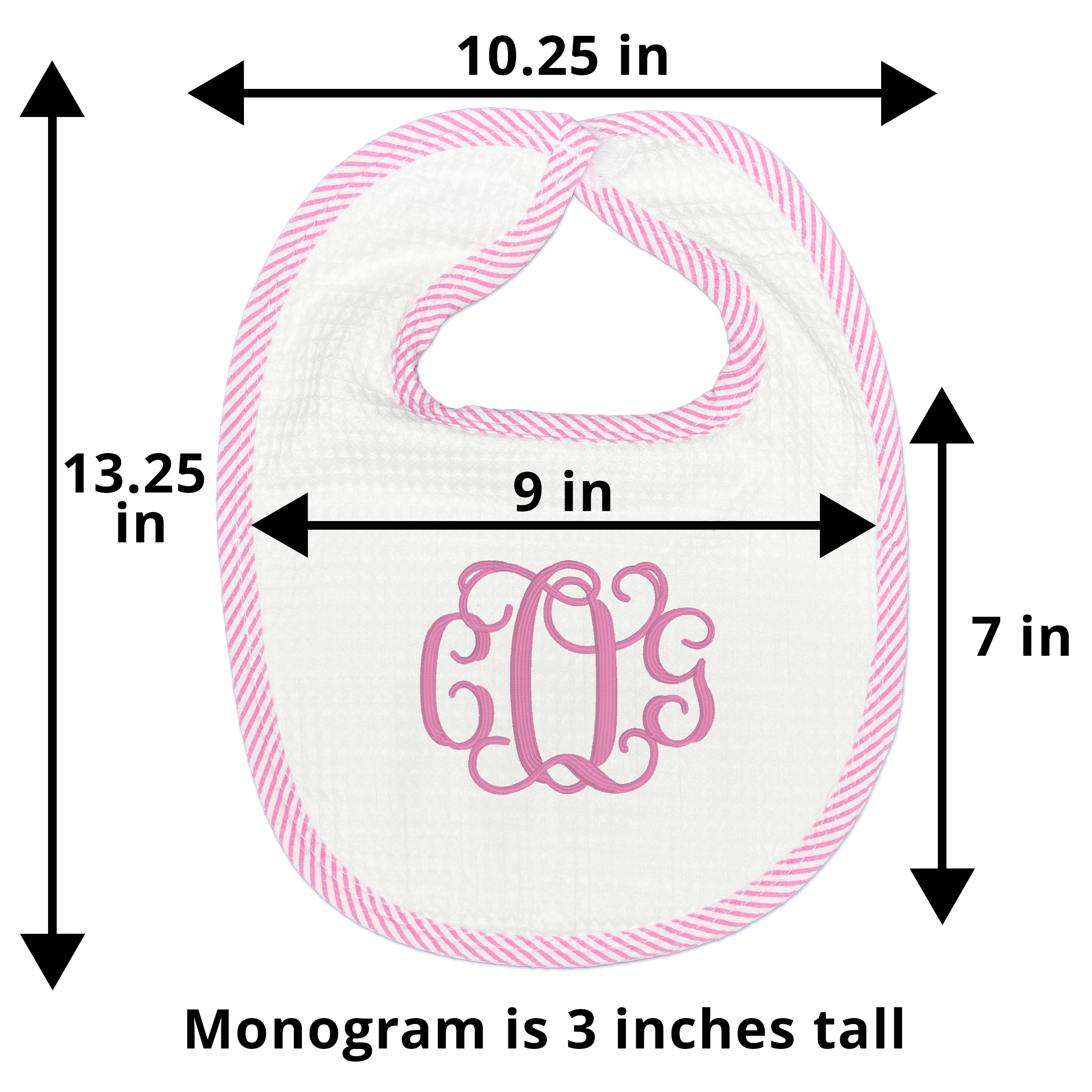 Pink Seersucker Trim Bib and Burp Cloth