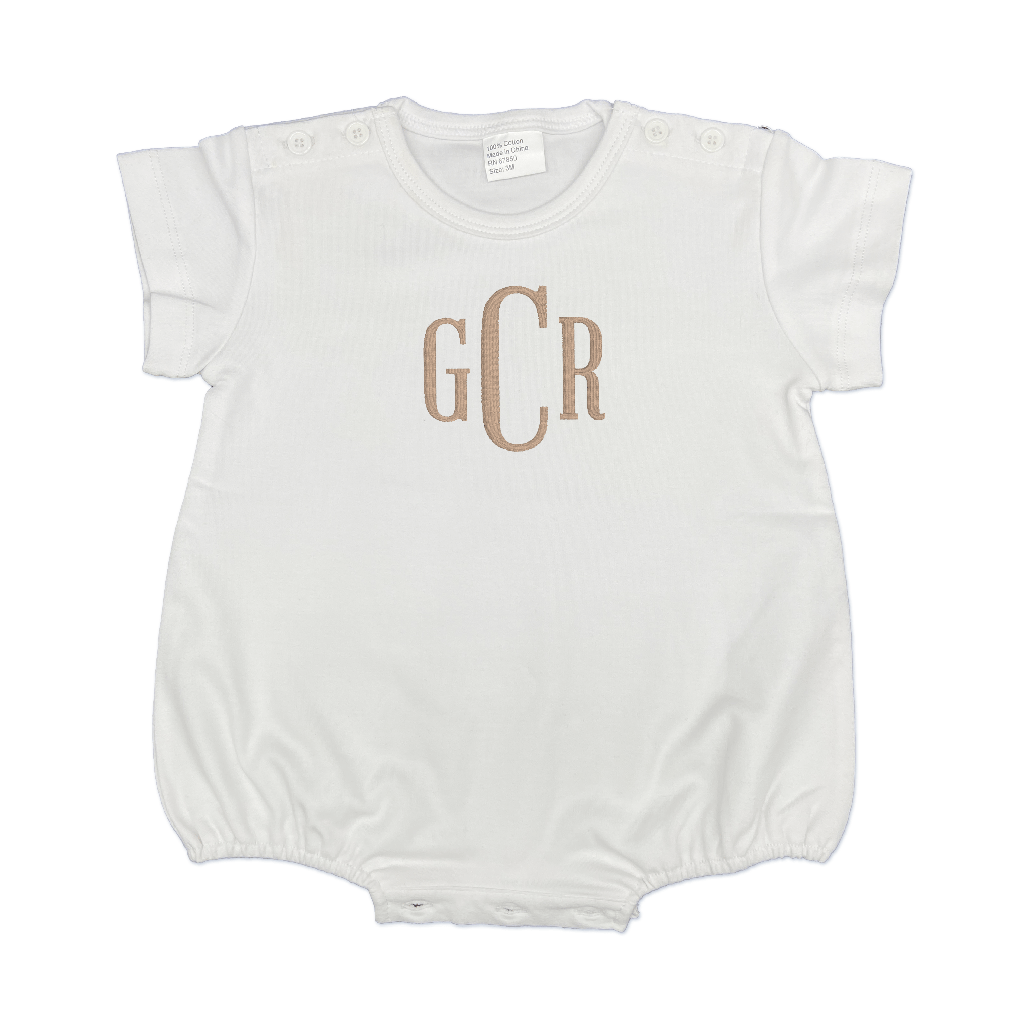 White Soft Cotton Bubble Button Onesie