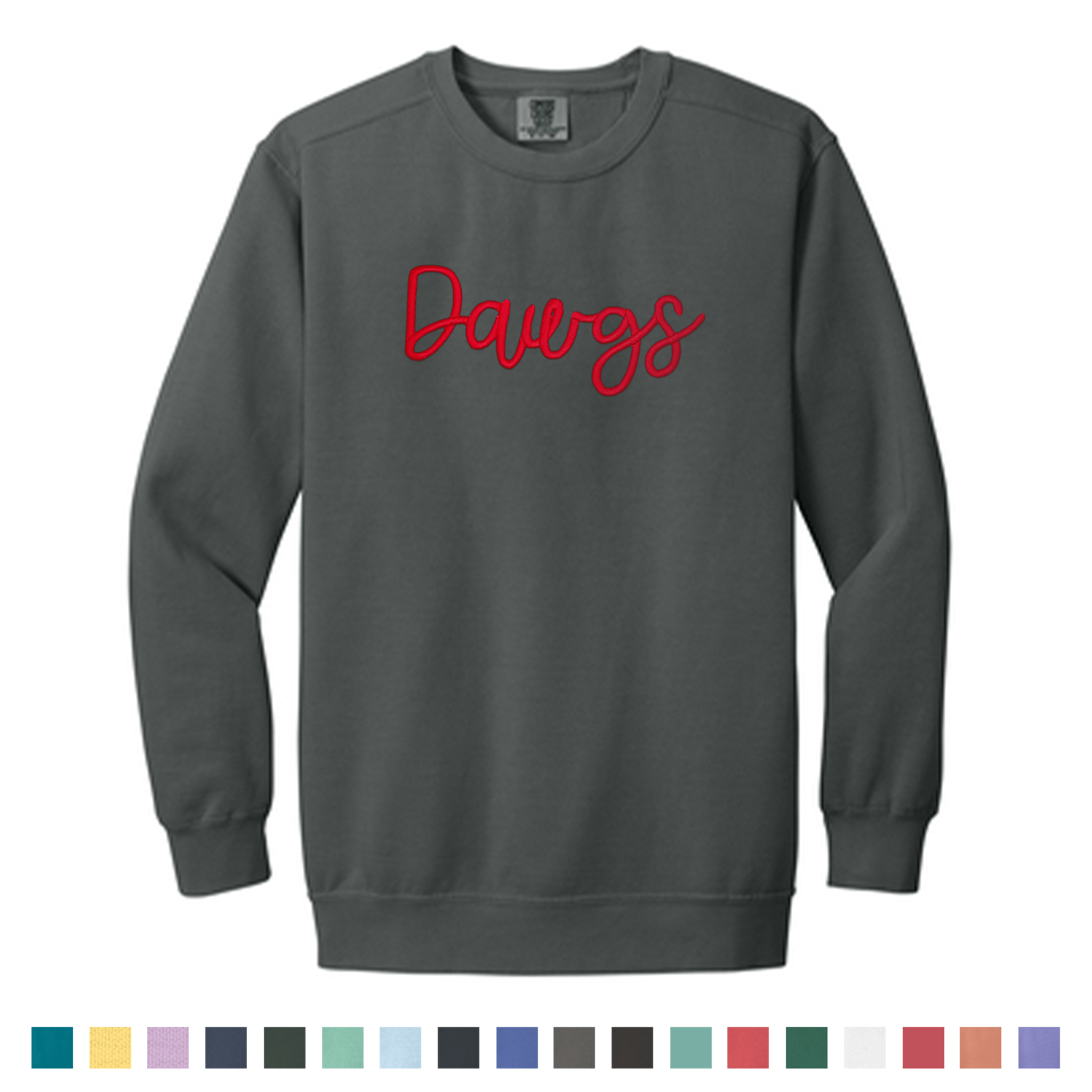 Custom Puffy Embroidery COMFORT COLORS ® Heavy Weight Crewneck Sweatshirt