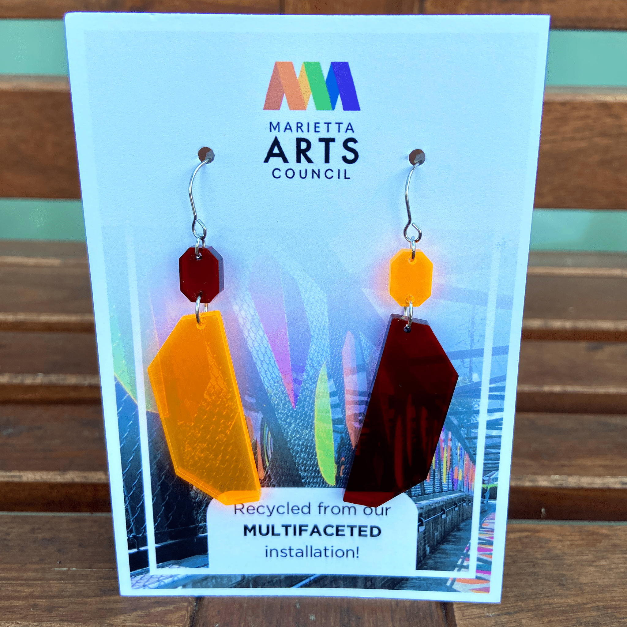 Emerald Shaped Marietta Arts Council Bridge 2024 Earrings