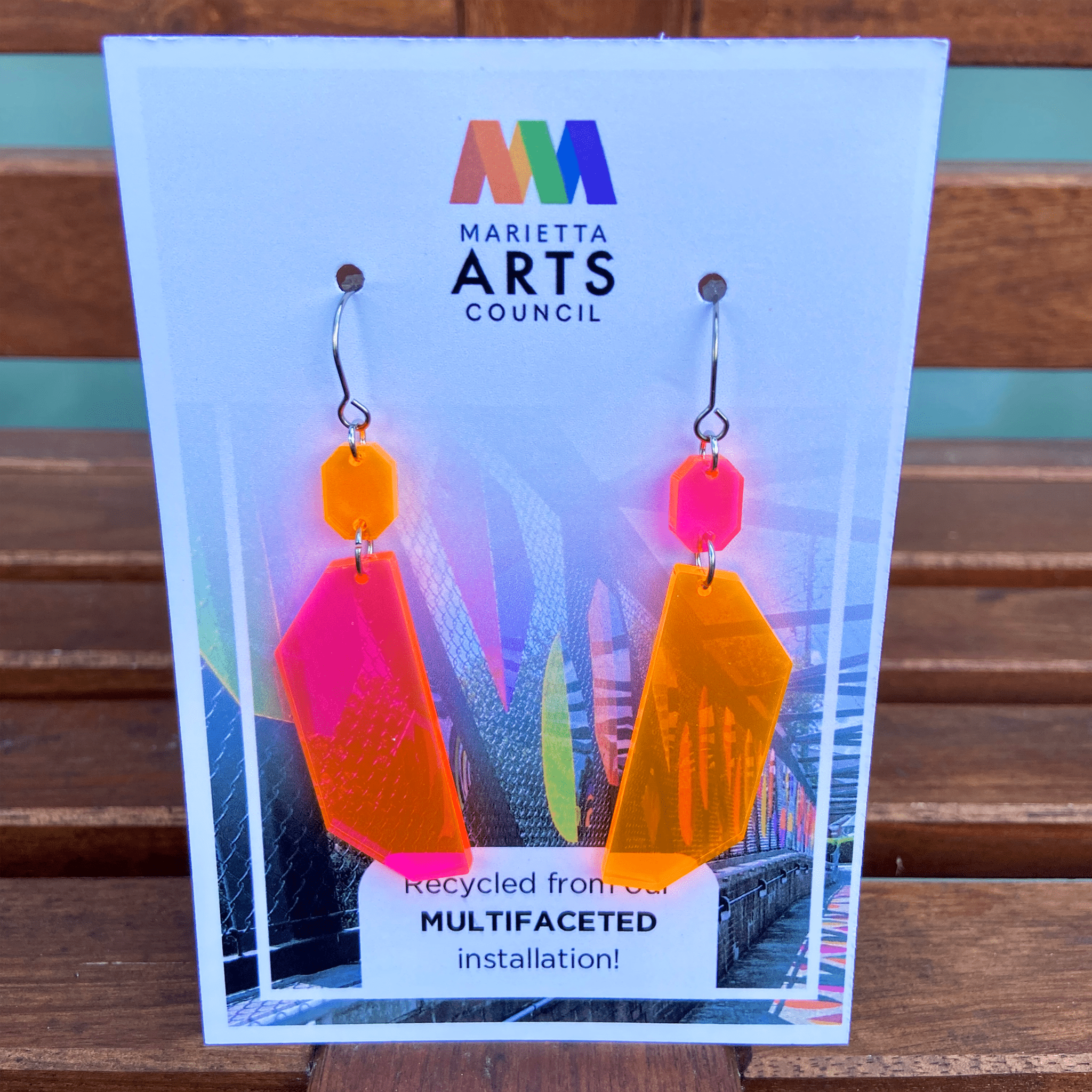 Emerald Shaped Marietta Arts Council Bridge 2024 Earrings