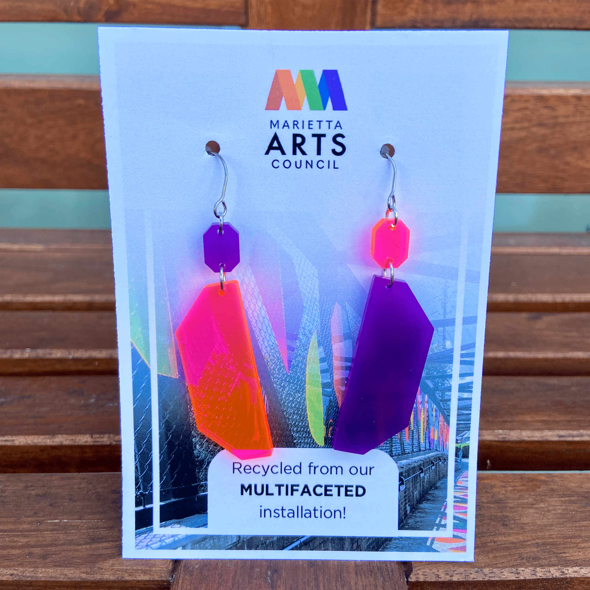 Emerald Shaped Marietta Arts Council Bridge 2024 Earrings