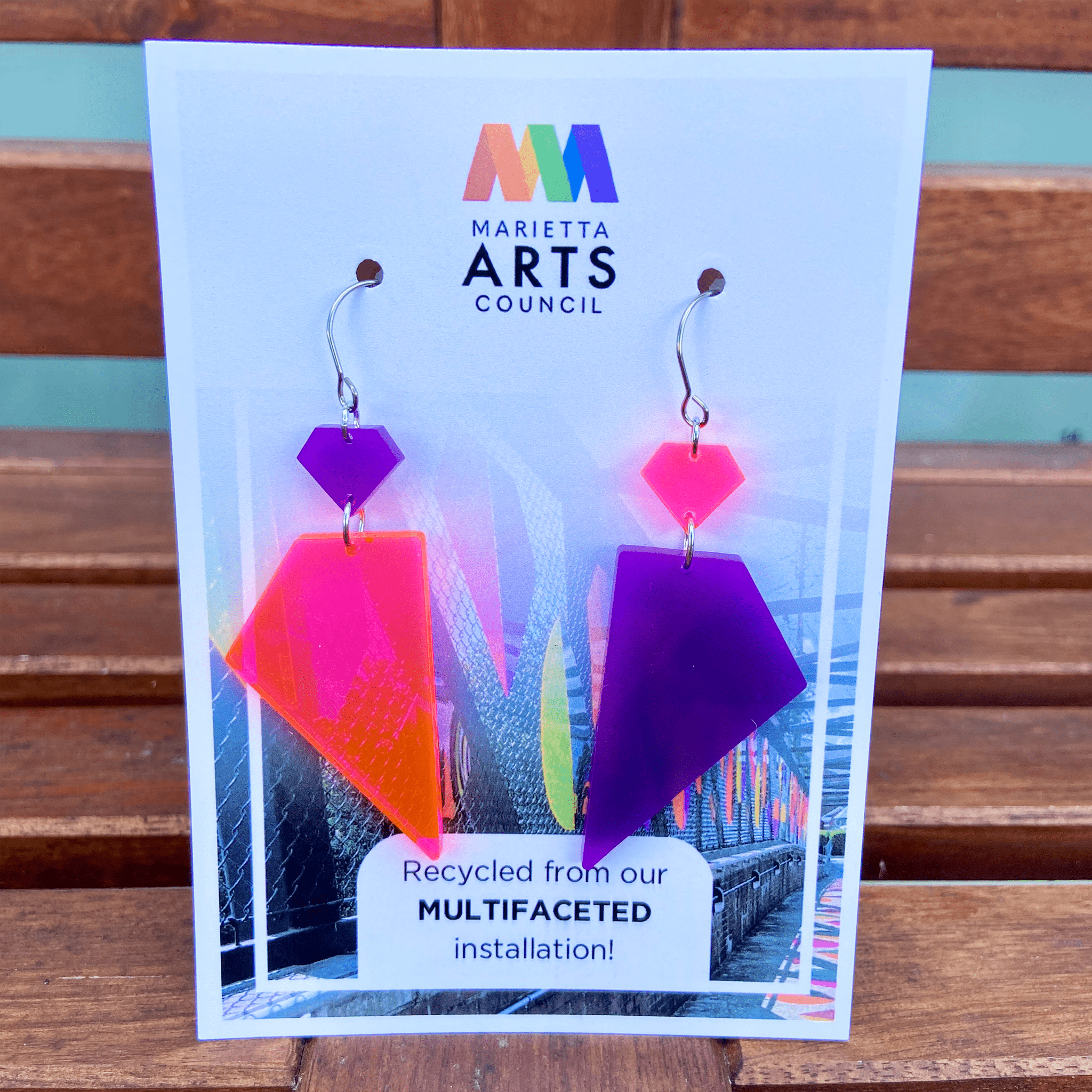 Diamond Shape Marietta Arts Council Bridge 2024 Earrings