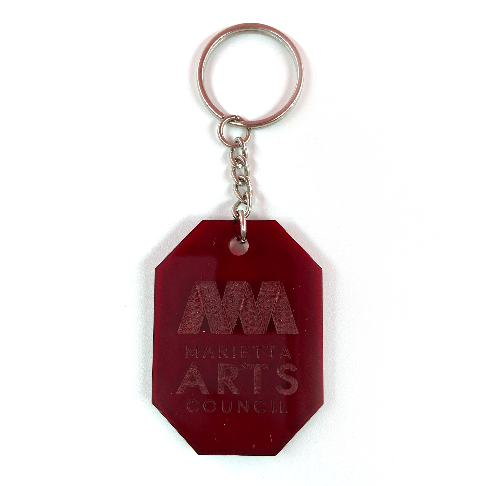 Marietta Arts Council Bridge 2024 Keychain Emerald Shaped