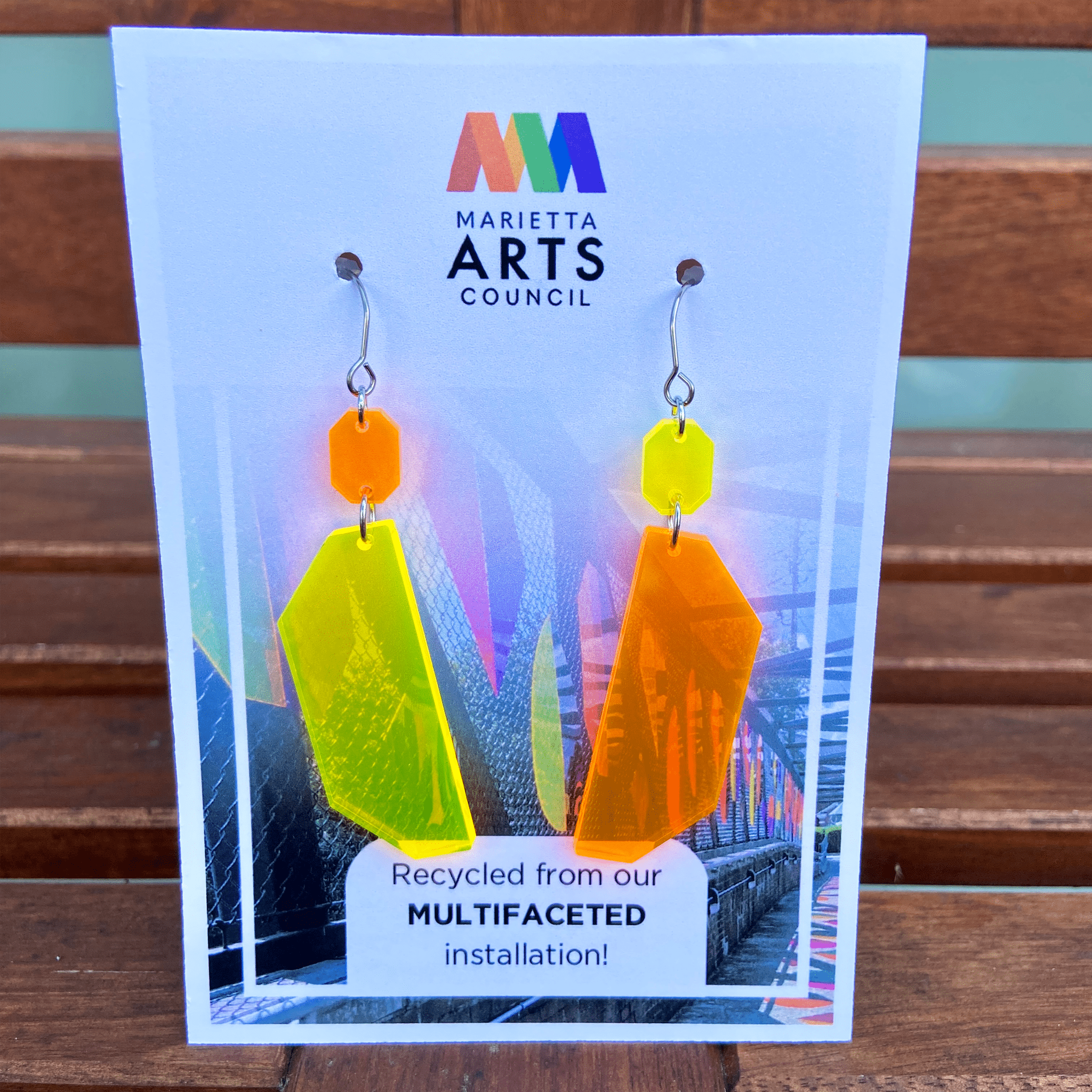 Emerald Shaped Marietta Arts Council Bridge 2024 Earrings