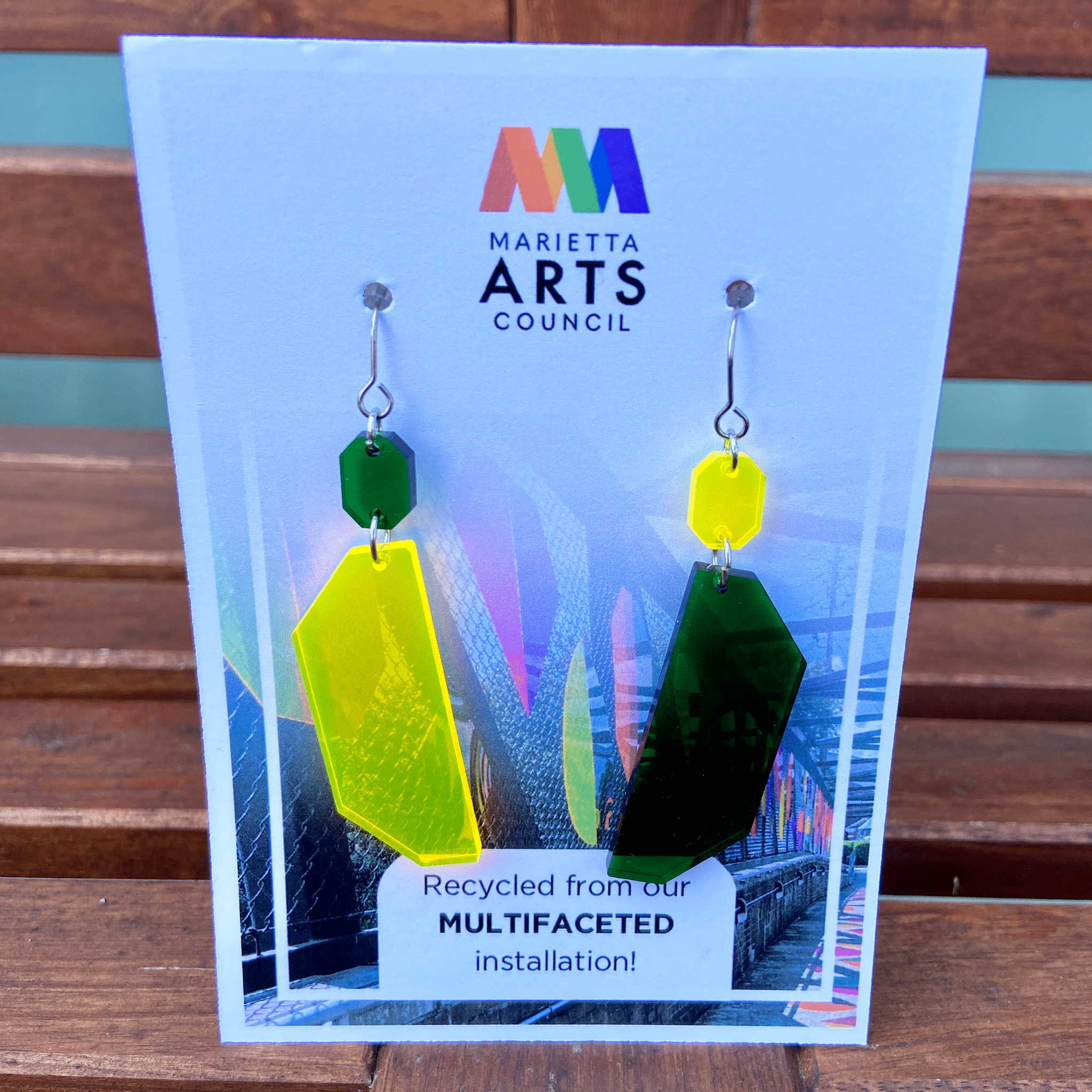 Emerald Shaped Marietta Arts Council Bridge 2024 Earrings