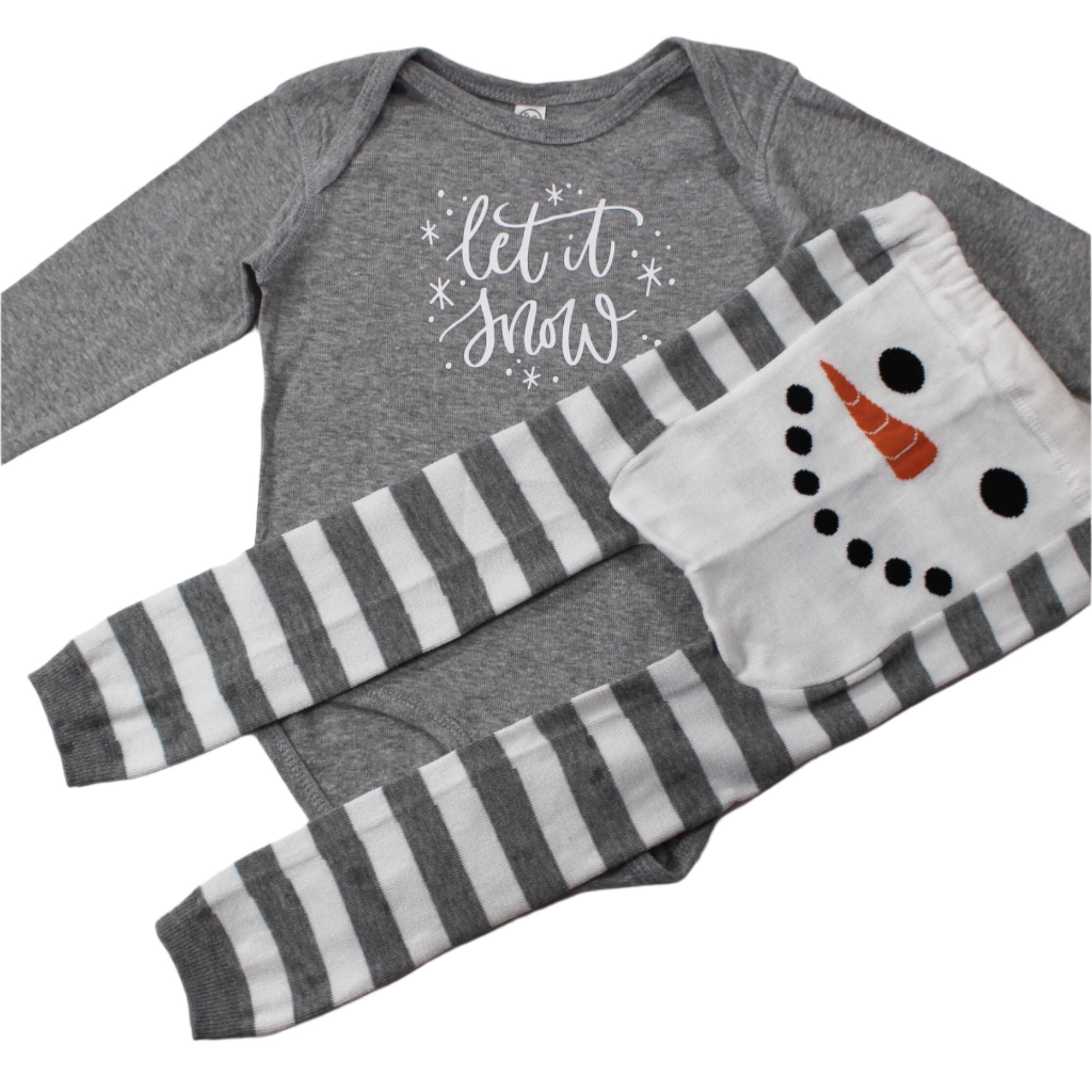 Heat Transfer Vinyl Children's Outfit - "Let It Snow Onesie"