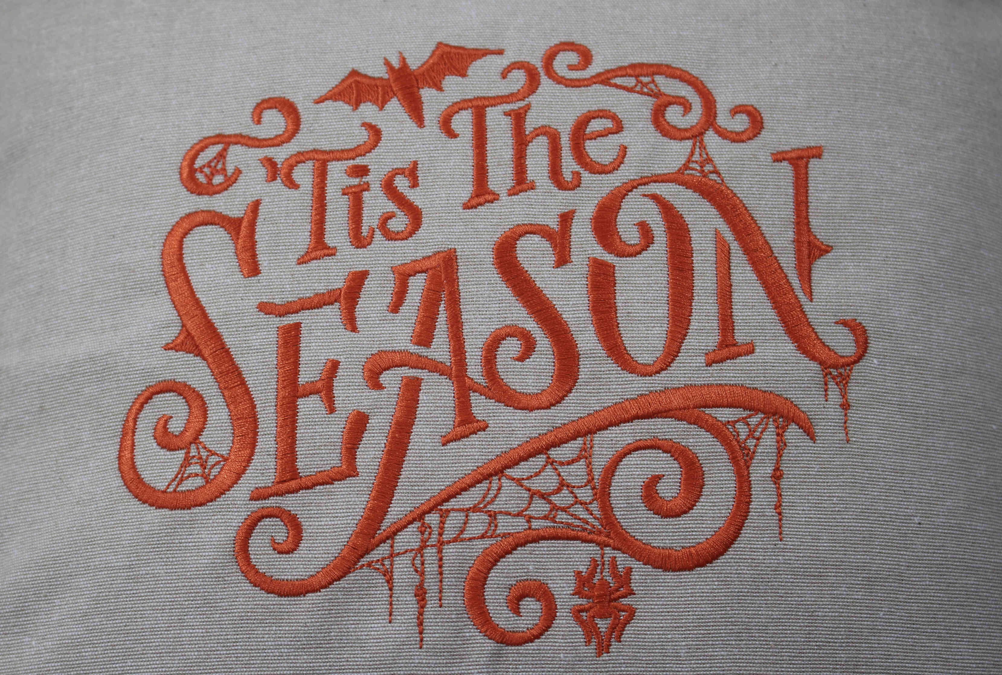 Embroidered Throw Pillow - Halloween "Tis the Season"