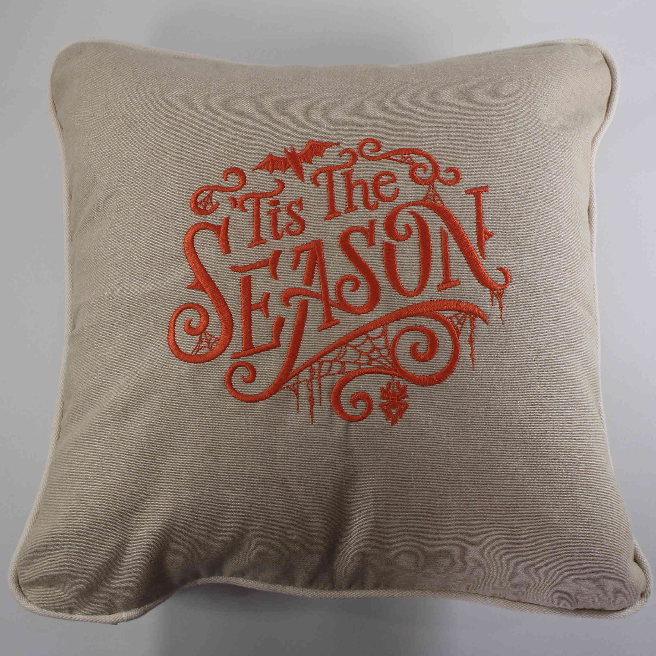 Embroidered Throw Pillow - Halloween "Tis the Season"