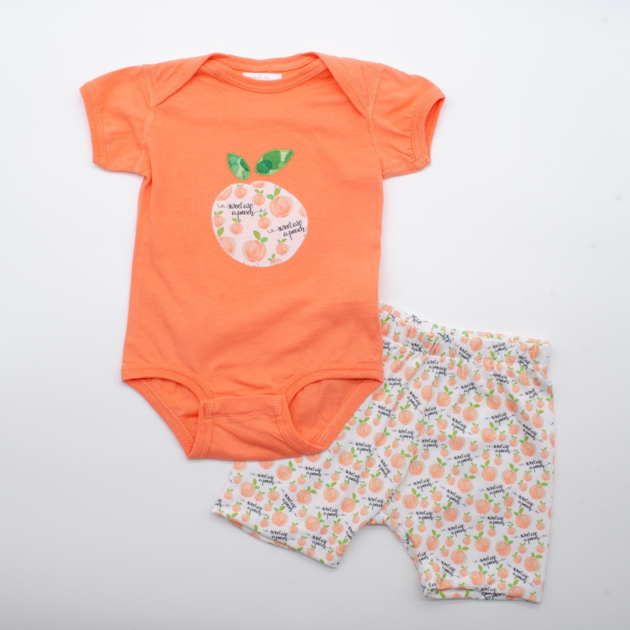 Sweet as a Peach Onesie & Shorts for Baby